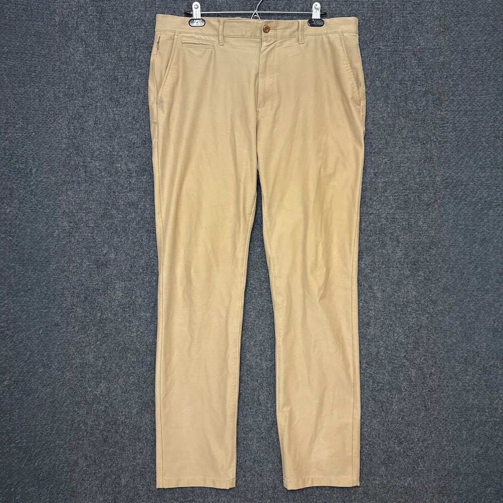 J Crew Athletic Performance Pant 35/34 Tan Oarsman Tapered 1040 Classic Preppy